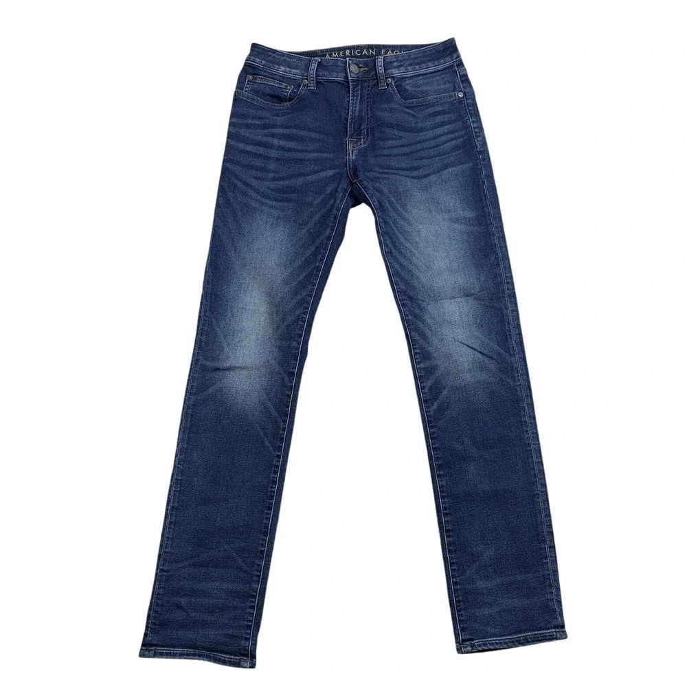 American Eagle Men's 31x32 Slim Straight Jeans Dark Wash AirFlex+ Stretch
